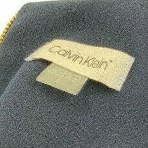 Calvin Klein Sleeveless Fit & Flare Womens Back Zip Button Waist Dress Size 6 - Picture 6 of 7